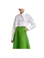CHEMISE UNIE BLANCHE COL PELLE A TARTE BOUTONS BIJOUX JOMATO WH00 Essentiel Antwerp créateur mode fashion Strasbourg vue
