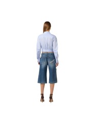 BERMUDA JEANS DELAVE ZIP COTES BRUT PJ 18I 2775 104 ELISABETTA FRANCHI FEMME Strasbourg boutique vue 1
