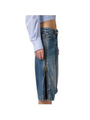 BERMUDA JEANS DELAVE ZIP COTES BRUT PJ 18I 2775 104 ELISABETTA FRANCHI FEMME Strasbourg boutique côté