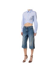 BERMUDA JEANS DELAVE ZIP COTES BRUT PJ 18I 2775 104 ELISABETTA FRANCHI FEMME Strasbourg boutique vue2