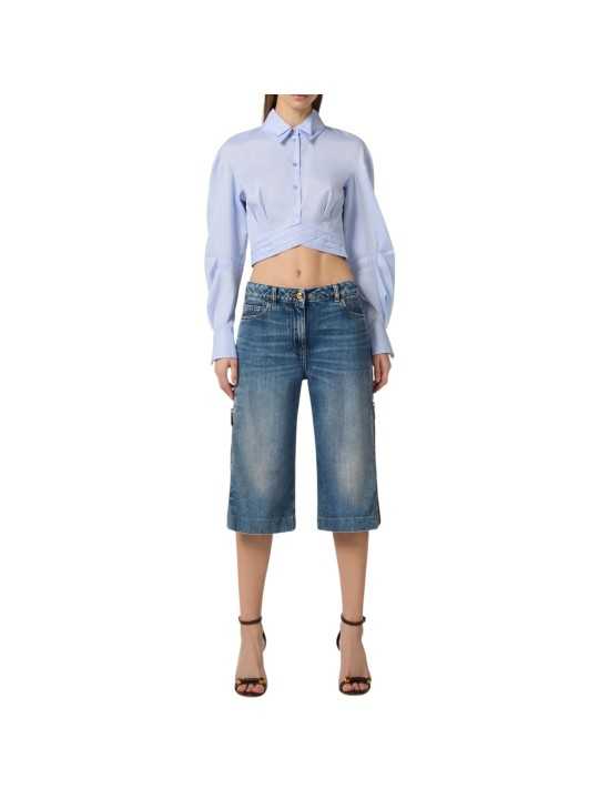 BERMUDA JEANS DELAVE ZIP COTES BRUT PJ 18I 2775 104 ELISABETTA FRANCHI FEMME Strasbourg boutique vue3