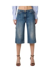 BERMUDA JEANS DELAVE ZIP COTES BRUT PJ 18I 2775 104 ELISABETTA FRANCHI FEMME Strasbourg boutique front
