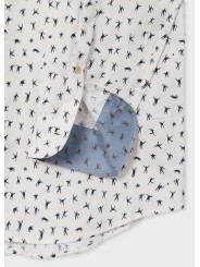 CHEMISE CREME PRINT VOLLEYEURS NAVY M2R 149T V22657 02 PAUL SMITH HOMME store shirt détal