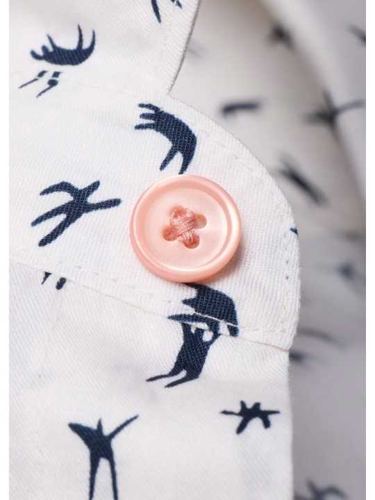 CHEMISE CREME PRINT VOLLEYEURS NAVY M2R 149T V22657 02 PAUL SMITH HOMME store shirt bouton
