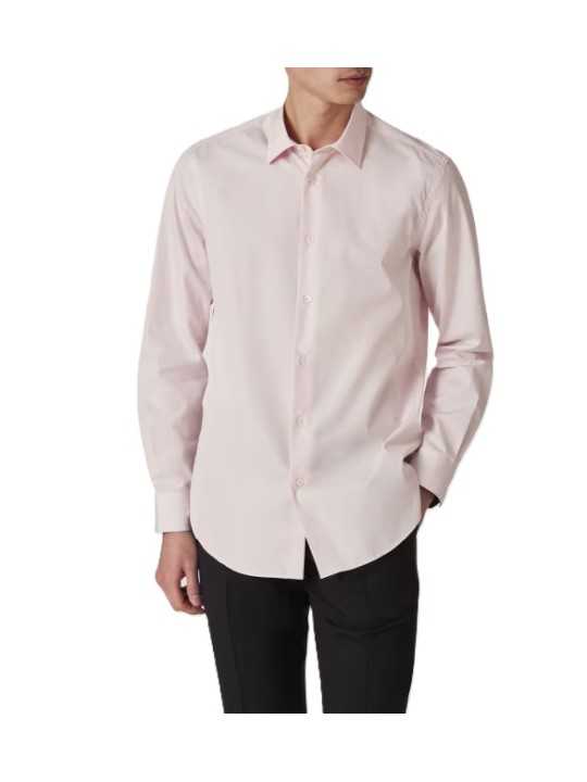 CHEMISE UNIE ROSE COTON M1R 800P2 V00050 21 PAUL SMITH HOMME SHIRT Strasbourg porté