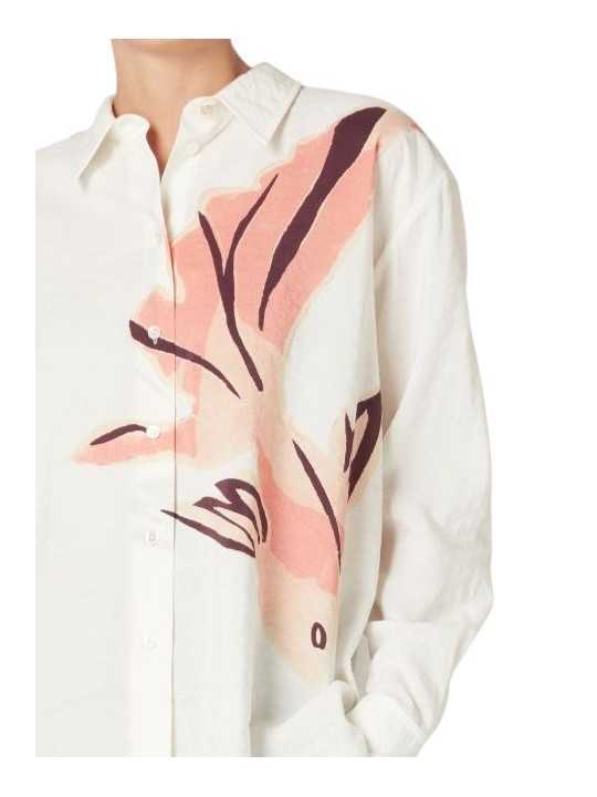 CHEMISE GAUFREE VANILLE PRINT POISSON ROSE SOIE POLY W1R 351B V11226 24 PAUL SMITh femme shirt zoom