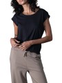 TSHIRT NOELIA FAMME MANCHES AMERICAINES COTON PIMA BLACK ANONYM FEMME store shop face1