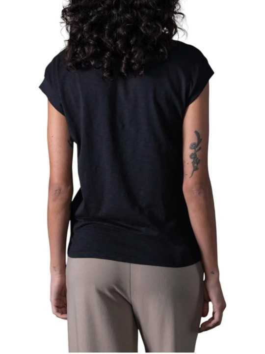 TSHIRT NOELIA FAMME MANCHES AMERICAINES COTON PIMA BLACK ANONYM FEMME store shop arrière