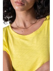 TSHIRT NOELIA FAMME MANCHES AMERICAINES COTON PIMA CITRUS ANONYM FEMME store shop col
