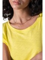 TSHIRT NOELIA FAMME MANCHES AMERICAINES COTON PIMA CITRUS ANONYM FEMME store shop col