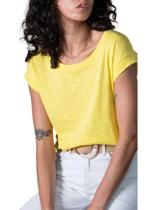 TSHIRT NOELIA FAMME MANCHES AMERICAINES COTON PIMA CITRUS ANONYM FEMME store shop face1