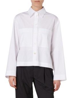 CHEMISE OVER POCHES PLAQUEES DETAIL BAYA COTON BLANC W2R 391B V21598 01 PAUL SMITH femme front