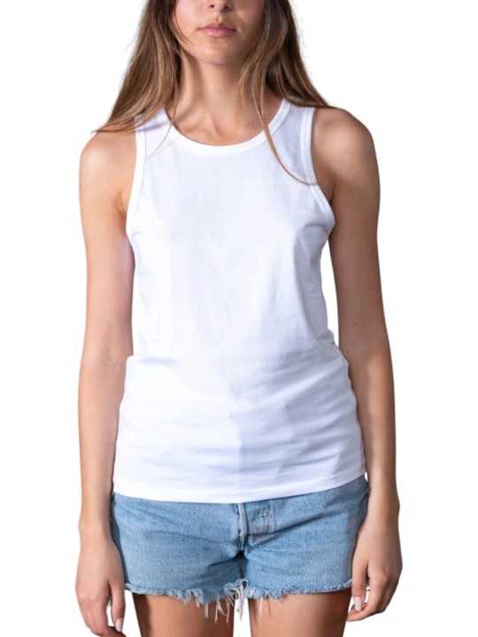 DEBARDEUR COLETTE COTON PIMA BLANC ANONYM FEMME store shop face