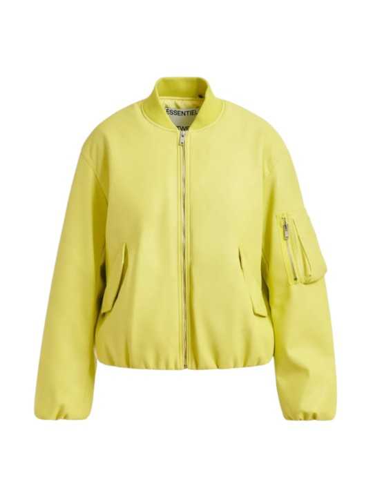 BOMBERS CUIR SIMILI JAUNE JUG LS32 ESSENTIEL ANTWERP FEMME boutique Strasbourg blouson mode fashion store online flat
