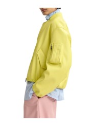 BOMBERS CUIR SIMILI JAUNE JUG LS32 ESSENTIEL ANTWERP FEMME boutique Strasbourg blouson mode fashion store online profil2