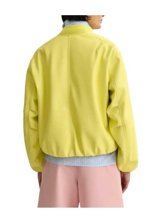 BOMBERS CUIR SIMILI JAUNE JUG LS32 ESSENTIEL ANTWERP FEMME boutique Strasbourg blouson mode fashion store online back