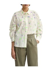 CHEMISE BLANCHE VOILE FLEURS BRODEES SEQUINS LILAS VERT JIMENA J10W Essentiel Antwerp femme createur mode fashion strasbourg