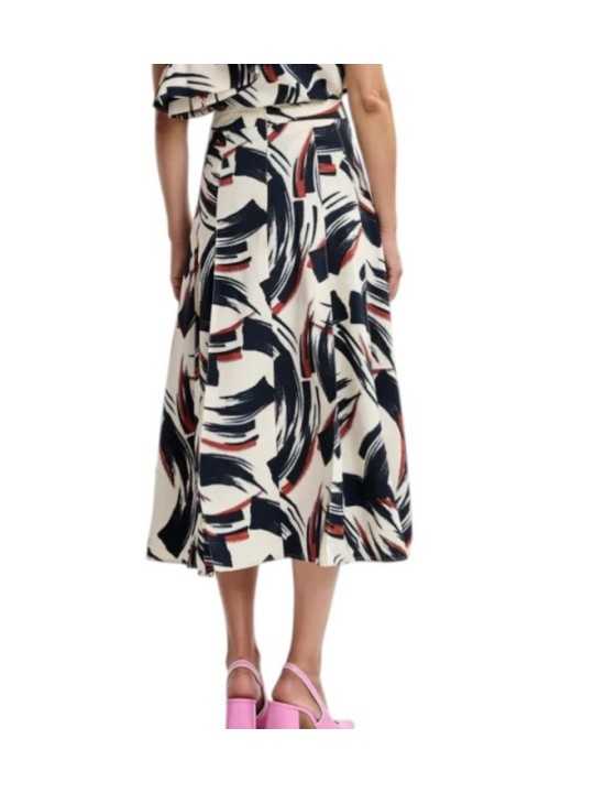 JUPE LONGUE ECRUE ASYMETRIQUE ARTY CHOCO NOIR JAELYN J3BU ESSENTIEL ANTWERP FEMMe Strasbourg boutique dos