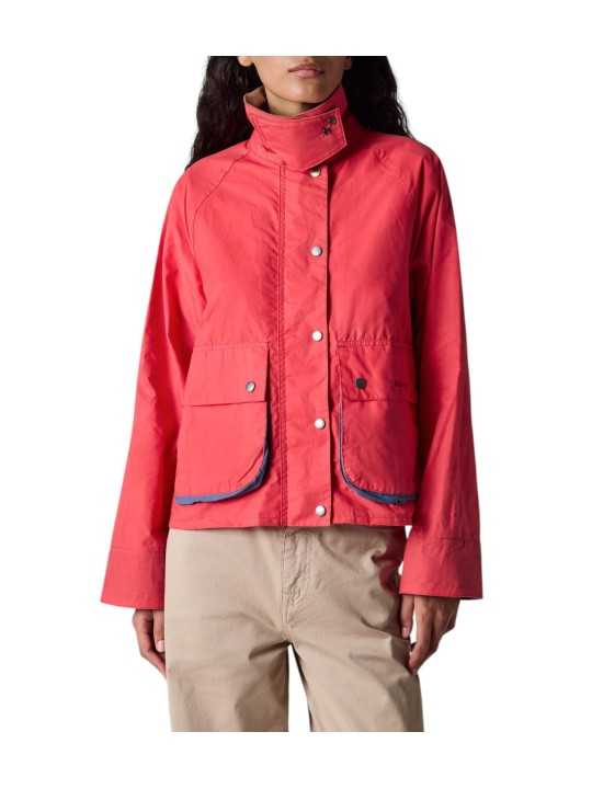Veste Spey coton déperlant rouge col velours camel Paul Smith loves Barbour LCA0390 RE52 femme Strasbourg boutique col mont