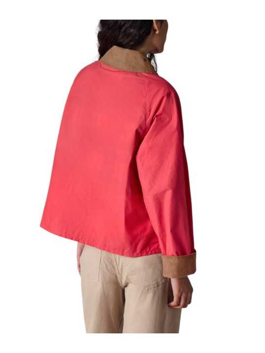 Veste Spey coton déperlant rouge col velours camel Paul Smith loves Barbour LCA0390 RE52 femme Strasbourg boutique vuedos