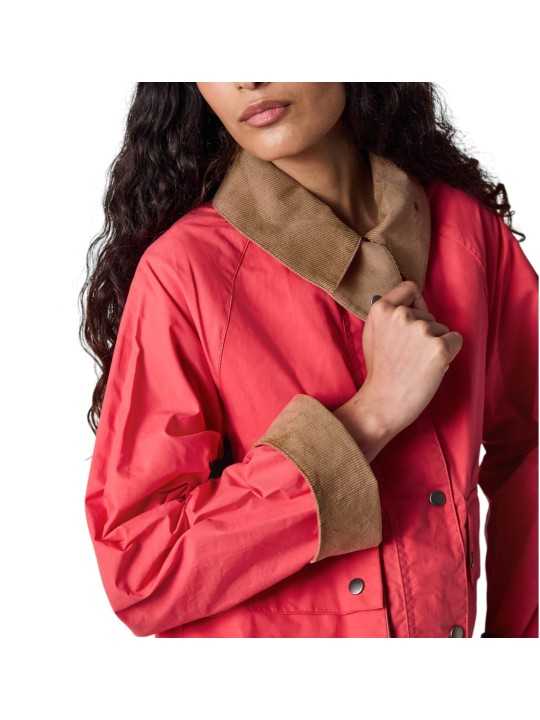 Veste Spey coton déperlant rouge col velours camel Paul Smith loves Barbour LCA0390 RE52 femme Strasbourg boutique velours