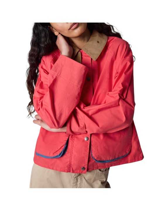 Veste Spey coton déperlant rouge col velours camel Paul Smith loves Barbour LCA0390 RE52 femme Strasbourg boutique vue2