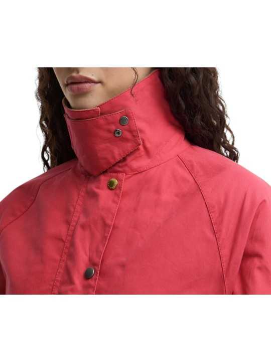 Veste Spey coton déperlant rouge col velours camel Paul Smith loves Barbour LCA0390 RE52 femme Strasbourg boutique détail