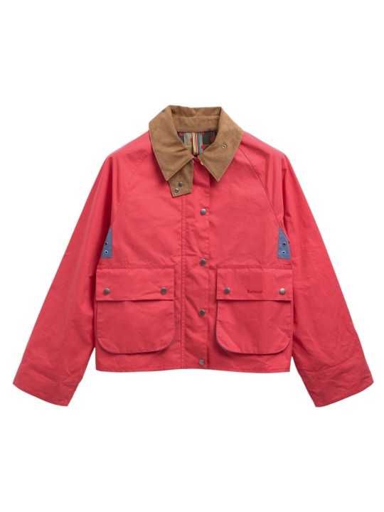 Veste Spey coton déperlant rouge col velours camel Paul Smith loves Barbour LCA0390 RE52 femme Strasbourg boutique flat