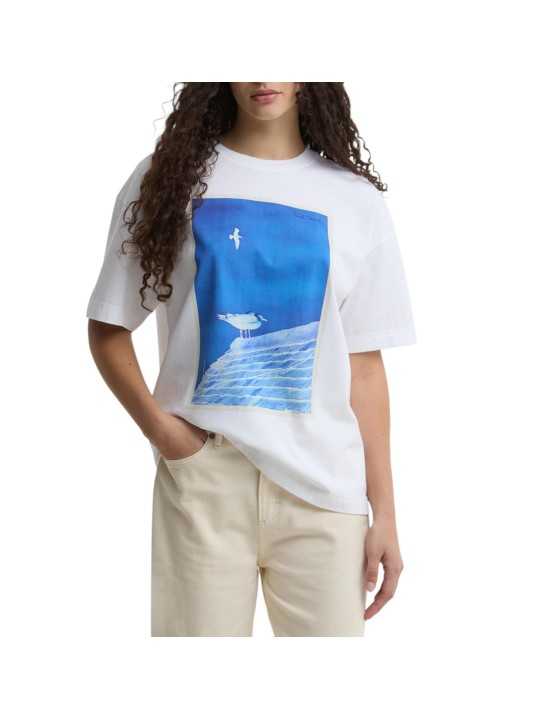 T-shirt blanc mouette bleue Paul Smith loves Barbour LTS0727 WH11 femme boutique Strasbourg front