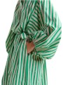 Robe chemise midi rayé sable vert swaro Jodianna J2OW Essentiel Antwerp femme createur mode fashion Strasbourg zoom