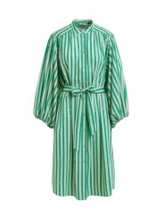 Robe chemise midi rayé sable vert swaro Jodianna J2OW Essentiel Antwerp femme createur mode fashion Strasbourg flat