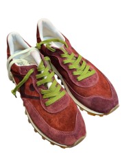 Baskets Veloce suède bordeaux lacets vert 310 No Map Society Homme boutique Strasbourg dessus