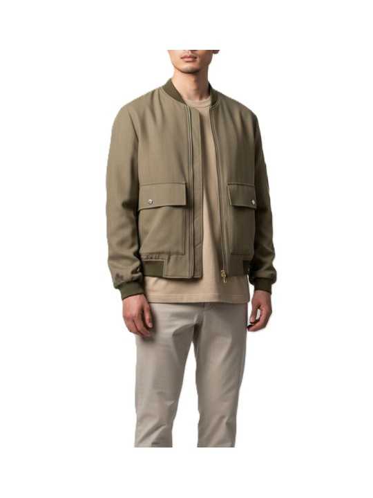 BLOUSON TAUPE POCHES PLAQUEES & ZIPPEE LAINE M1R 915Z V02988 63 PAUL SMITH HOMME boutique Strasbourg profil