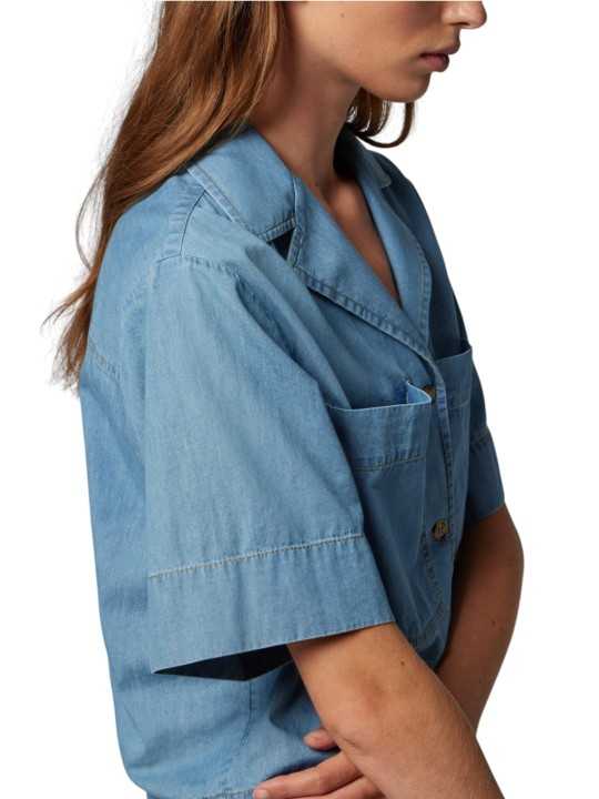 CHEMISETTE DENIM LEGER DELAVE W2R 402B V31051 42 PAUL SMITH FEMME veste boutique Strasbourg store profil