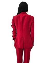 VESTE TAILLEUR LIN FUSHIA 2 BOUTONS W1R 111PA V01427 22 PAUL SMITH femme boutique Strasbourg woman store dos