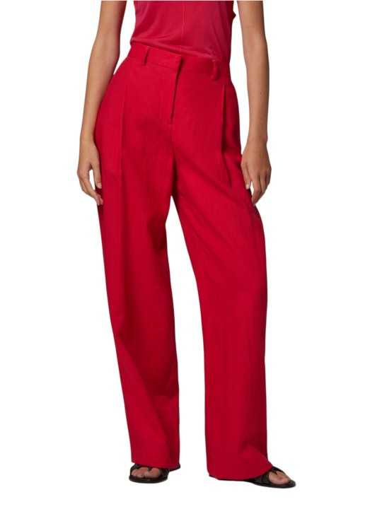 PANTALON TAILLEUR LIN FUCHSIA LARGE W1R 395T V01427 22 PAUL SMITH FEMME store Strasbourg boutique vue