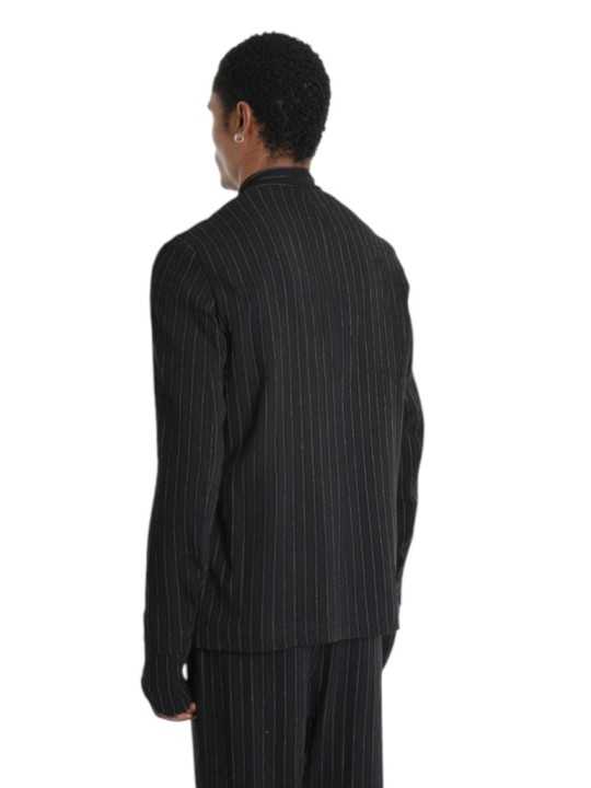 BLAZER NOIR RAYE BLANC COMFORT FLUID 3P M1277 VISCOSE COTON LH INSIDE US HOMME Strasbourg boutique dos