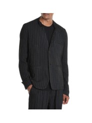 BLAZER NOIR RAYE BLANC COMFORT FLUID 3P M1277 VISCOSE COTON LH INSIDE US HOMME Strasbourg boutique front
