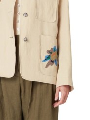 VESTE LIN BEIGE APPLICATIONS POISSONS MULTI W1R 444JP V01427 07 PAUL SMITH FEMME