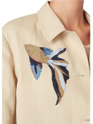 VESTE LIN BEIGE APPLICATIONS POISSONS MULTI W1R 444JP V01427 07 PAUL SMITH FEMME