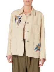 VESTE LIN BEIGE APPLICATIONS POISSONS MULTI W1R 444JP V01427 07 PAUL SMITH FEMME