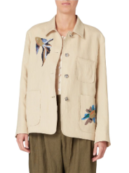 VESTE LIN BEIGE APPLICATIONS POISSONS MULTI W1R 444JP V01427 07 PAUL SMITH FEMME