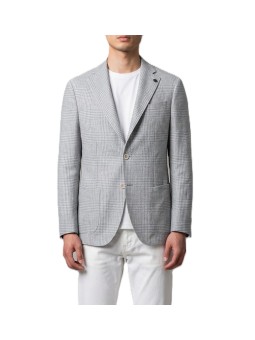 VESTE PIEDS DE POULES VERT EAU ECRU B015780 1092 5036 Baldessarini homme shop Strasbourg face