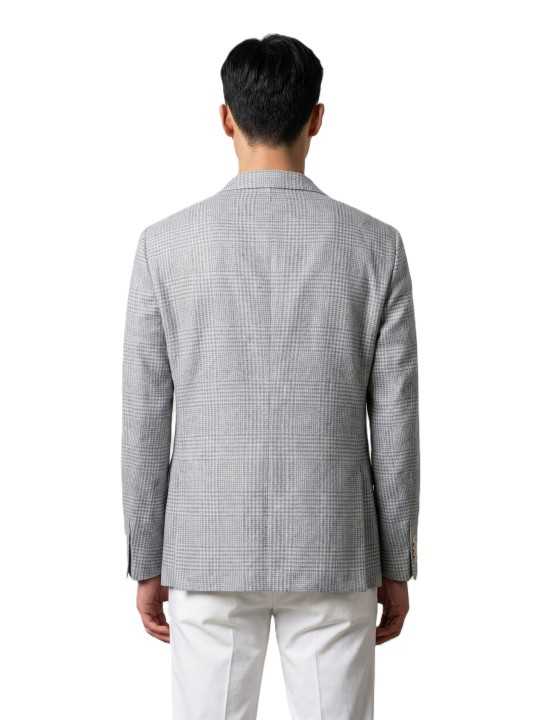 VESTE PIEDS DE POULES VERT EAU ECRU B015780 1092 5036 Baldessarini homme shop Strasbourg dos