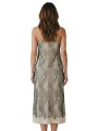 Robe beige satin et dentelle noire bretelles fine Isabel Benenato Femme DW912S26 boutique dos