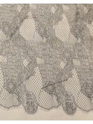 Robe beige satin et dentelle noire bretelles fine Isabel Benenato Femme DW912S26 boutique zoom