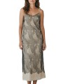 Robe beige satin et dentelle noire bretelles fine Isabel Benenato Femme DW912S26 boutique face
