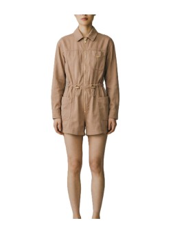 COMBISHORT DENIM CAMEL DAINO MANCHES LONGUES TJ 47N3693 A16 ELISABETTA FRANCHI FEMME Strasbourg boutique zoom