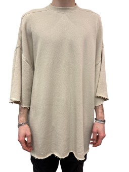 SWEAT TOMMY OVERSIZE SABLE SAND COTON RU01F 2283 JNT 138 RICK OWENS HOMME face