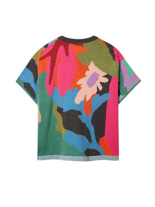 MAILLE MANCHES COURTES POISSONS FLEURS MULTI W1R 777N V11247 92 PAUL SMITH FEMME dos